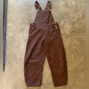 Brown Barrel Style Overalls
